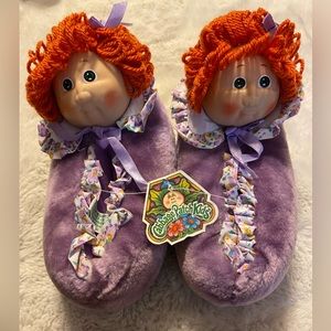 * NWT! Vintage 1984 Cabbage Patch Kids Purple doll slippers 9-10 stuffed plush